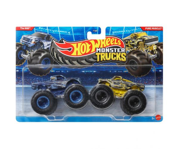 Hot Wheels Camioane Monstru: The 909 vs Pure Muscle set de 2 mașinuțe 1/64 - Mattel