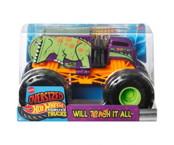 Hot Wheels Camioane Monstru: Will Eat it all mașină monstru 1/24 – Mattel
