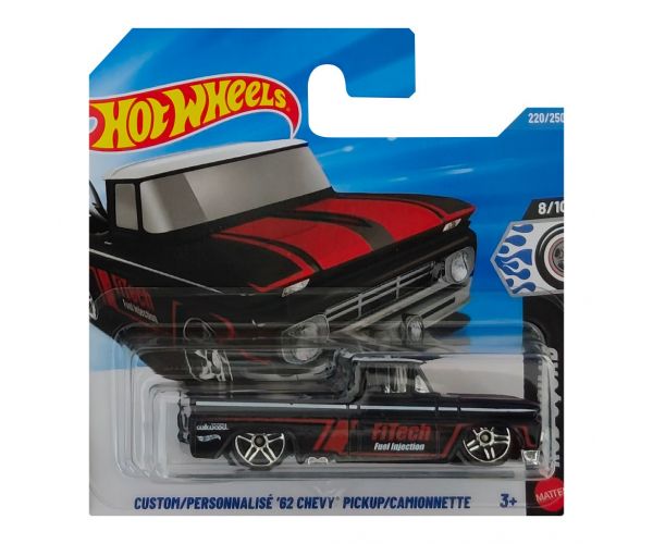 Hot Wheels: camionetă Chevy Pickup Custom din 1962, mașinuță 1/64 - Mattel