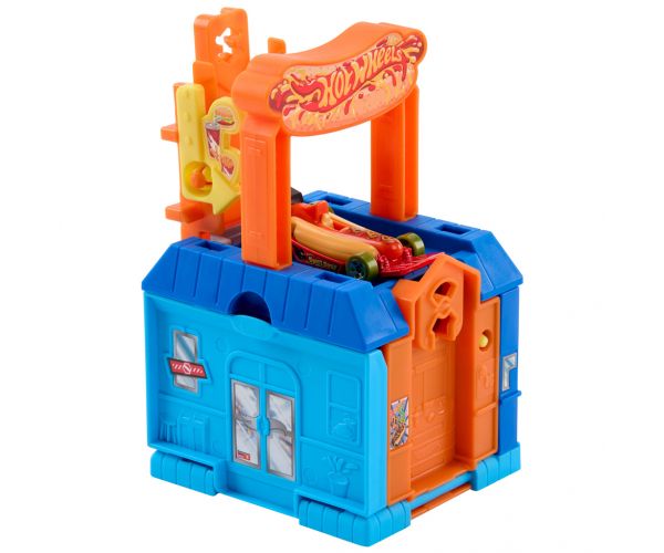 Hot Wheels: City Dine & Go set de bază pistă cu restaurant auto – Mattel