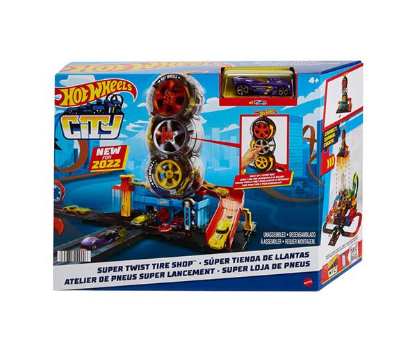 Hot Wheels: City Service anvelope roți triple set de joacă - Mattel