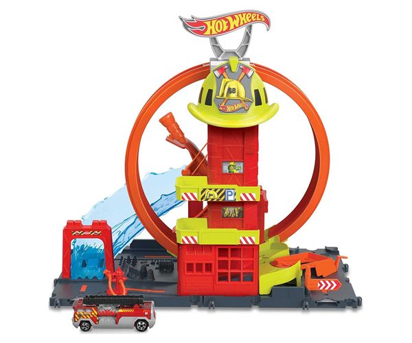 Hot Wheels City: Statie de pompieri set de joacă - Mattel