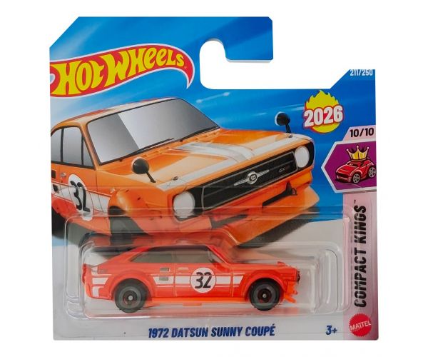 Hot Wheels: mașinuță 1972 Datsun Sunny Coupé 1/64 - Mattel