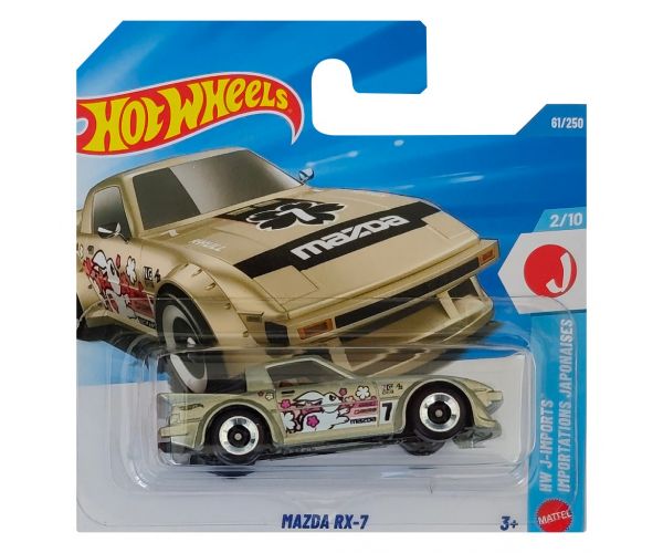 Hot Wheels: Mazda RX-7 mașinuță aurie 1/64 - Mattel
