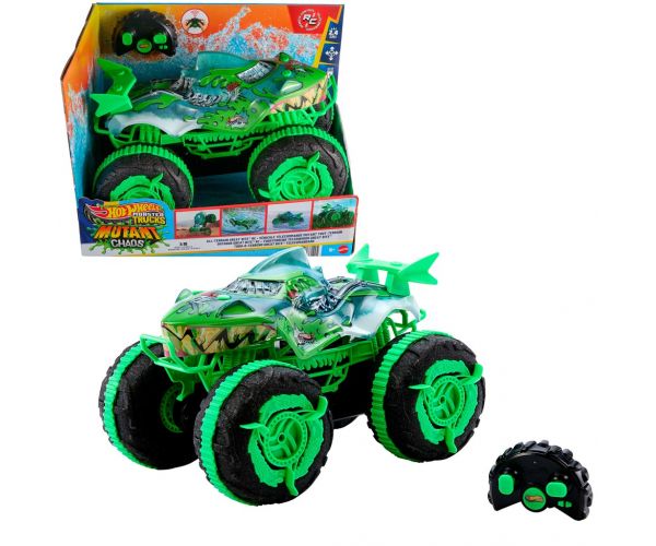Hot Wheels Monster Trucks Amfibiu cu telecomandă Great Bite 1/15 - Mattel