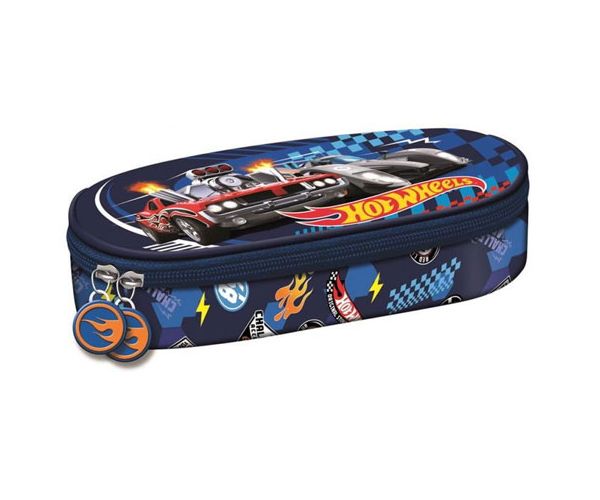 Hot Wheels ovális tolltartó kék színben 20,5x5x9,5cm
