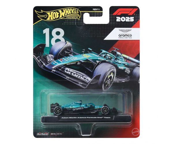 Hot Wheels Premium: Lance Stroll Aston Martin nr. 18 mașinuță Formula 1 1/64 - Mattel