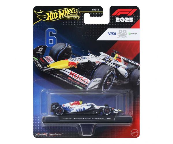 Hot Wheels Premium: mașinuță Formula 1 Isack Hadjar Racing Bulls #6 la scară 1/64 - Mattel