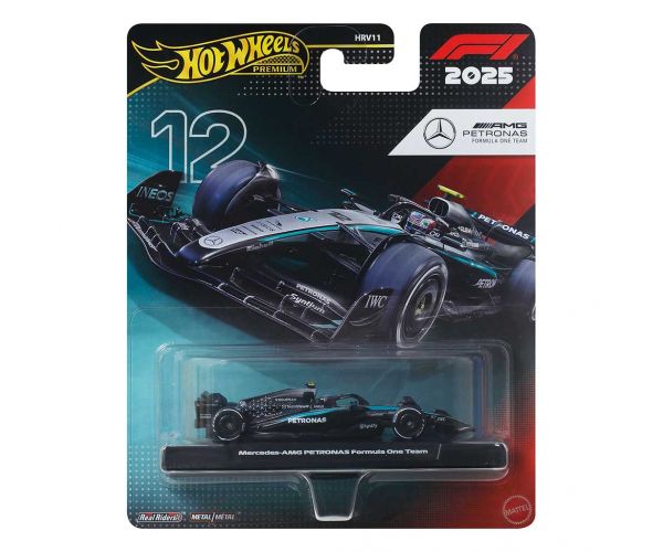 Hot Wheels Premium: Mașinuță Formula 1 Mercedes #12 Kimi Antonelli 1/64 - Mattel