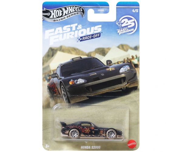 Hot Wheels Seria Silver: Mașinuță Honda S2000 Fast & Furious 1/64 - Mattel