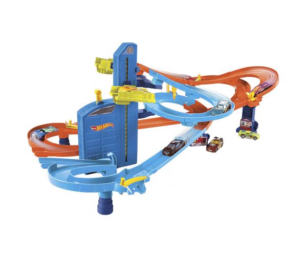 Hot Wheels: Set de pistă Super Serpentină cu 5 mașinuțe - Mattel
