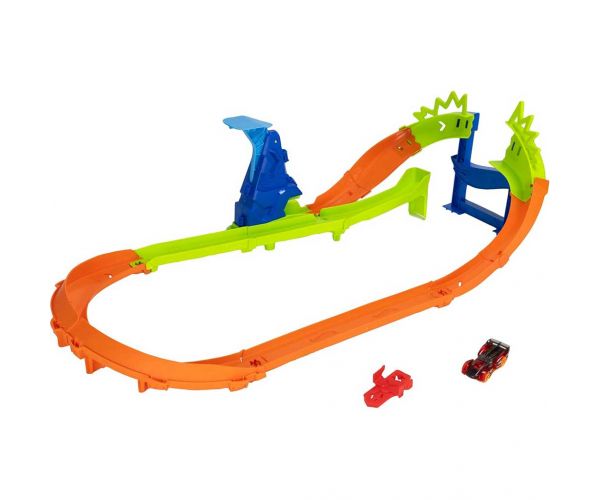 Hot Wheels: Seturi de piste de campionat - Cursă circulară cu rampă de sărituri - Mattel
