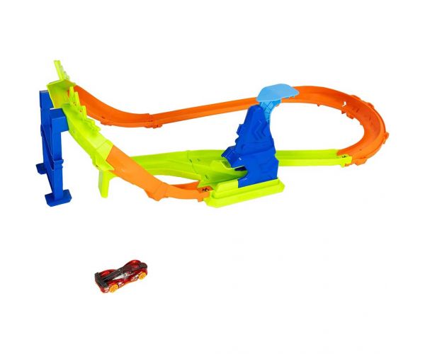 Hot Wheels: Seturi de piste de campionat - Cursă circulară cu rampă de sărituri - Mattel