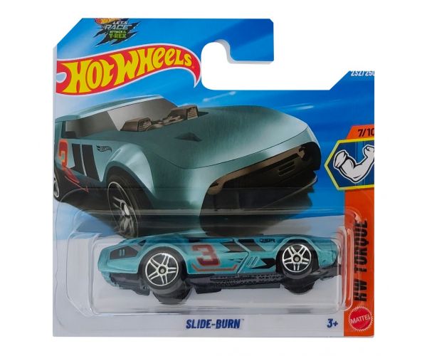 Hot Wheels: Slide-Burn mașinuță turcoaz 1/64 - Mattel