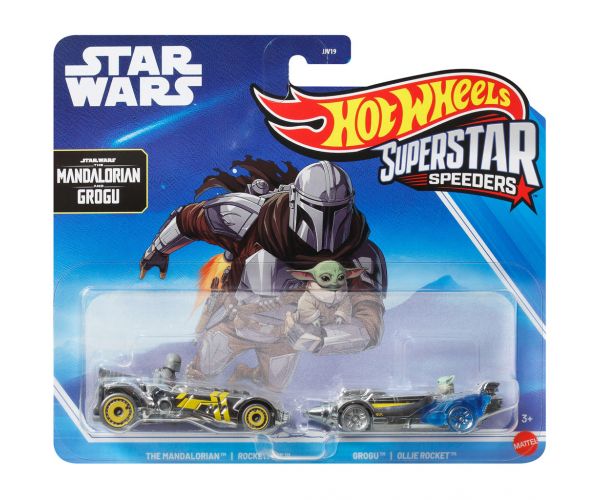 Hot Wheels: Superstar Speeders Star Wars The Mandalorian și Grogu set de 2 mașinuțe 1/64 - Mattel