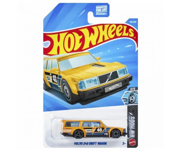 Hot Wheels: Volvo 240 Drift Wagon mașinuță galbenă 1/64 - Mattel