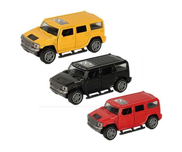 Hátrahúzós Hummer kisautó fénnyel és hanggal 1/32 többféle változatban