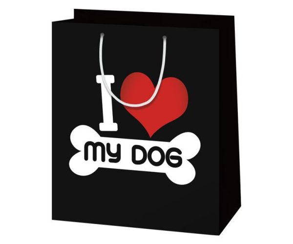 I love my dog óriás ajándéktáska 33x45x15cm
