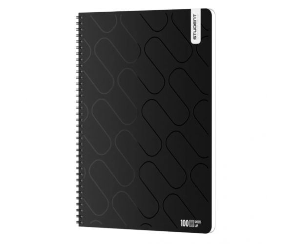 ICO: Caiet Student Premium Black, tip A/4, dictando, 100 file