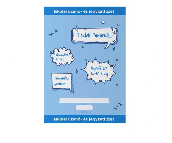 ICO: Caiet școlar pentru comunicare și notițe, culoare albastră, format A5, 32 file.