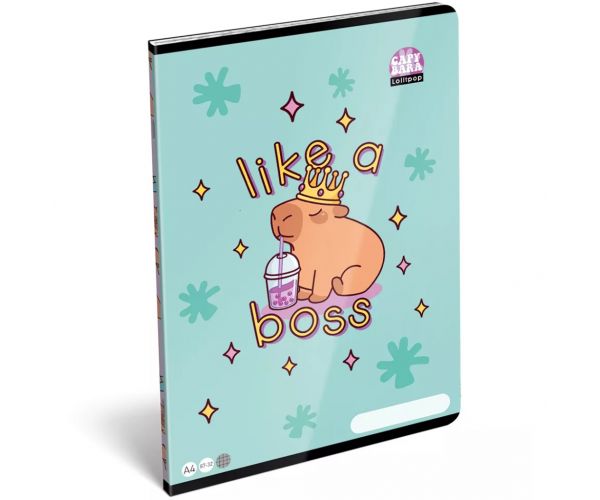 ICO: LizzySuli Lollipop caiet cu pătrățele cu imprimeu Capybara A4 27-32