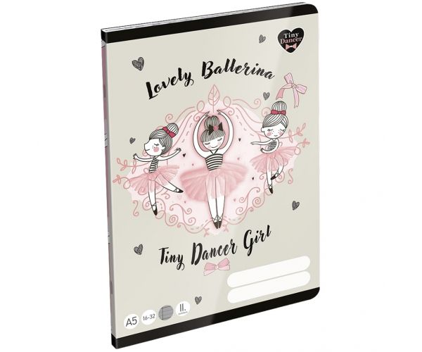 ICO: LizzySuli Lovely Ballerina Tiny Dancer, caiet liniat pentru clasa a II-a, A5, 16-32