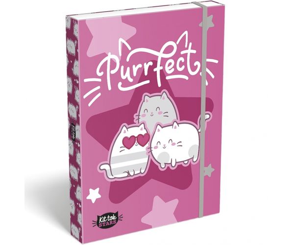 ICO: Lizzysuli Kittok stars — cutie A4 pentru caiete, cu elastic și model cu pisici