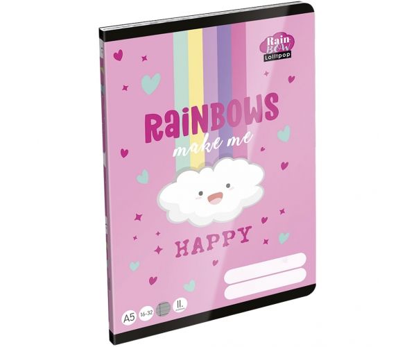 ICO: Lizzysuli Lollipop Rainbow caiet cu linii pentru clasa a II-a A5 16-32