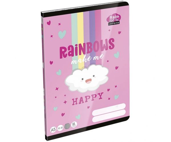 ICO: Lizzysuli Lollipop Rainbow caiet liniat pentru clasa a III-a A5 12-32