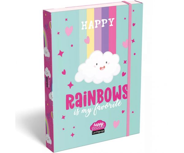 ICO: Lizzysuli Lollipop Rainbow dosar cu elastic pentru caiete A/5