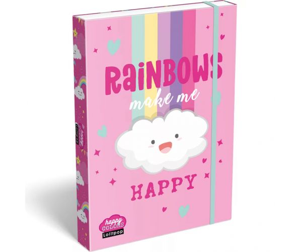 ICO: Lizzysuli Lollipop Rainbow mapă cu elastic pentru caiete A4