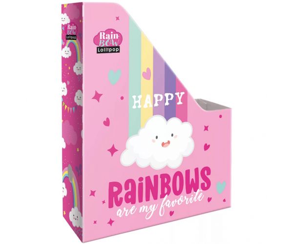 ICO: Lizzysuli Lollipop Rainbow mapă tip papuc pentru documente, cu model curcubeu, mărime A4