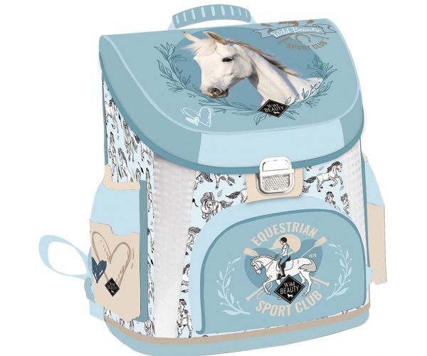 ICO: Lizzysuli Wild Beauty Sport Club ghiozdan școlar ergonomic cu motive ecvestre, rucsac 39x35x24 cm