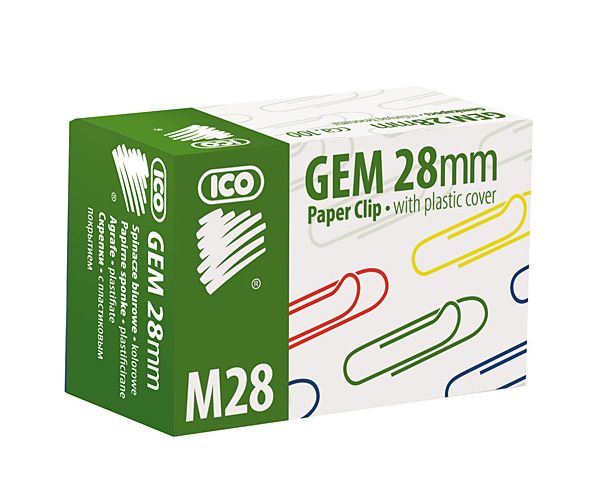 ICO: M28 Színes gemkapocs 28mm 100db-os