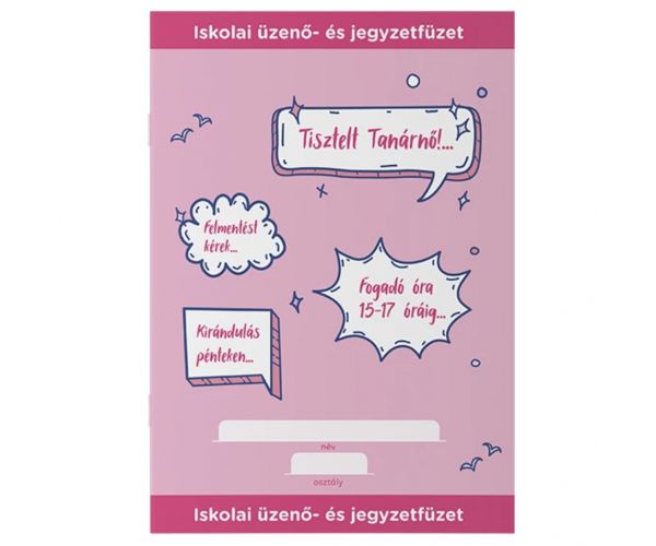 ICO: Pink carnet de mesaje și notițe, format A5, 32 de file