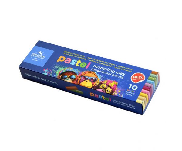 ICO: plastilină Koh-I-Noor în culori pastelate, set de 10 bucăți