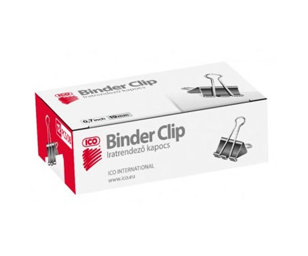 ICO: Blinder Clip 19mm cutie de 12 bucăţi