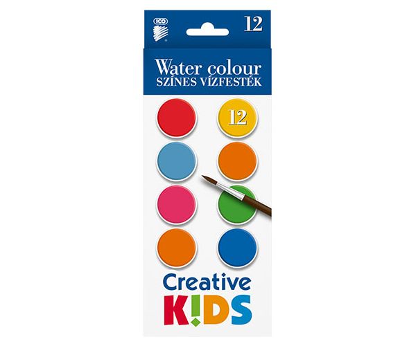 ICO: Creative Kids acuarele 12 bucăți 28mm
