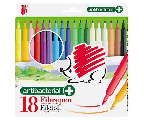 ICO: Rainbow Antibacterial set 18 bucăți marker