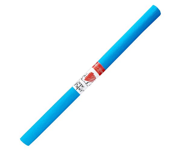 ICO: Süni hârtie creponată culoare albastru deschis 200x50cm