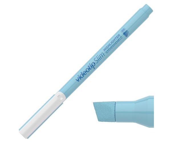 ICO: Videotip Slim textliner pastel albastru