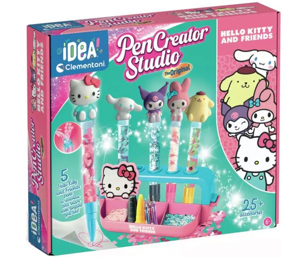 Idea! Set de joacă atelier creativ pentru fabricarea pixurilor Hello Kitty - Clementoni