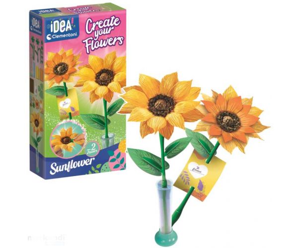Idea! Set mini de confecționat flori - Floarea-soarelui - Clementoni