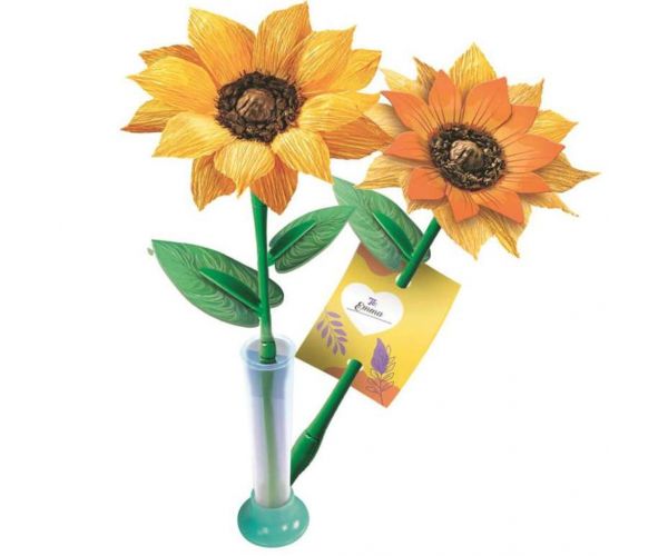 Idea! Set mini de confecționat flori - Floarea-soarelui - Clementoni