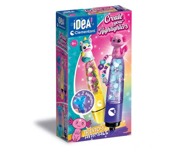 Idee! Set de creat mini markere cu animale la modă - Clementoni