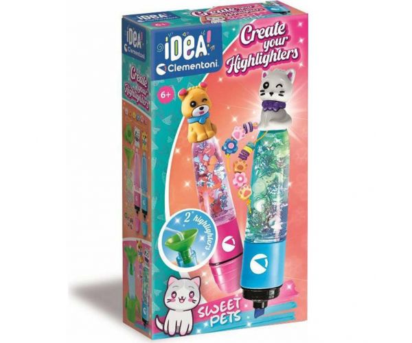 Idee! Set mini markere de text cu animale drăgălașe - Clementoni