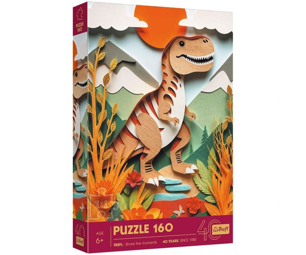 Imperiul dinozaurilor Aventurile lui T-Rex puzzle de 160 piese - Trefl
