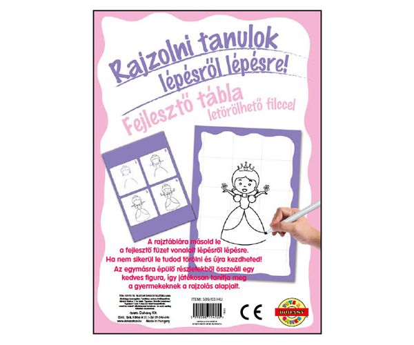 Rajzolni tanulok lányos fejlesztő tábla