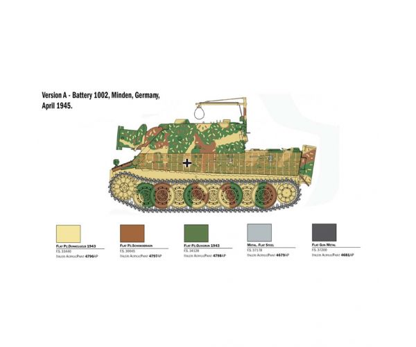 Italeri 1/35 38 cm RW 61 auf STURMMÖRSER TIGER machetă tanc