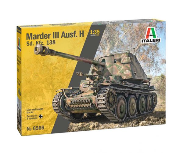 Italeri 1/35 Marder III Ausf. H Sd.Kfz.138 machetă tanc